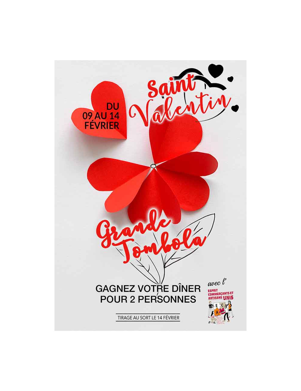 Affiches A2 (42x59,4 cm) Saint Valentin Fleur