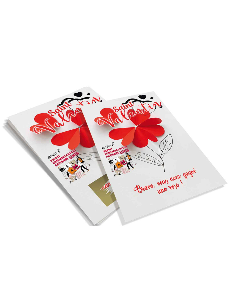 Cartes à gratter personnalisées Saint Valentin