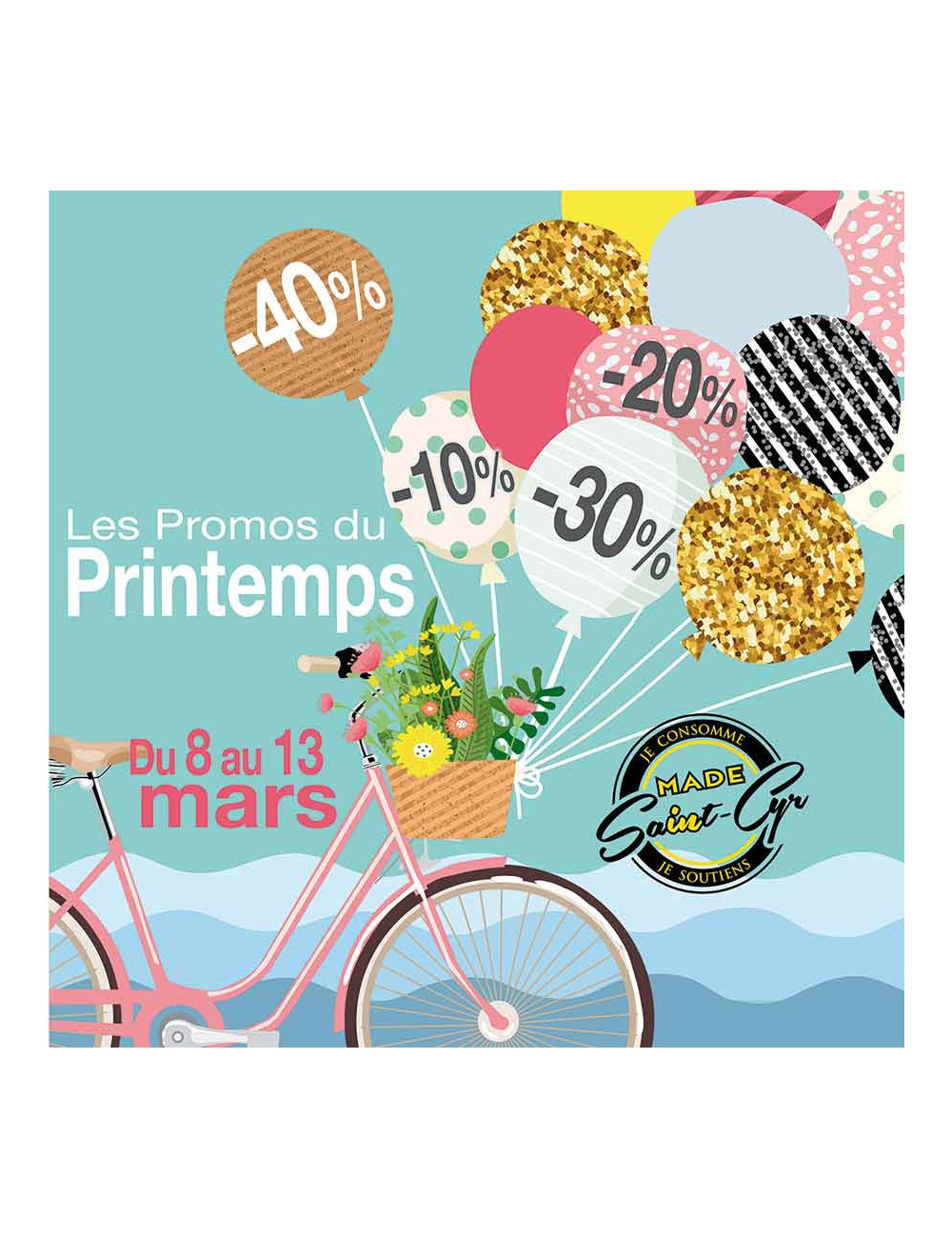 Stickers vitrine événementiel Les promos de printemps