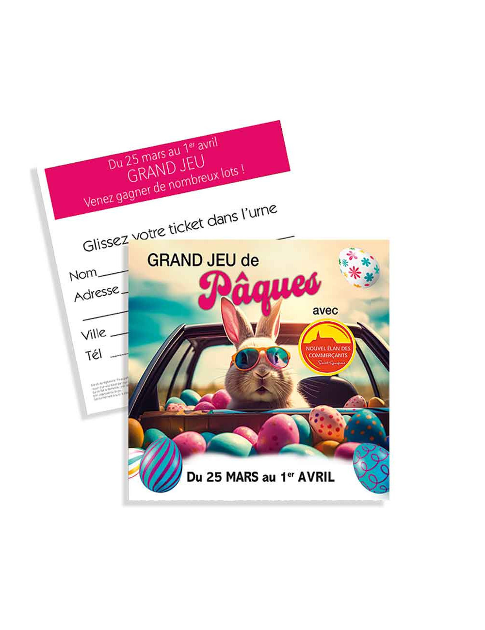 Tickets de tombola 10x10 Pâques