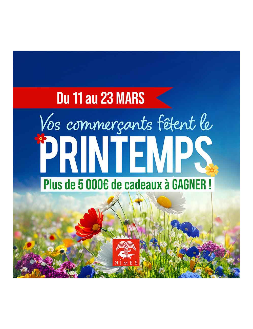 Stickers vitrine 40x40 cm Printemps