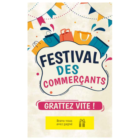 Cartes à gratter personnalisées "Label" Festival des commerçants