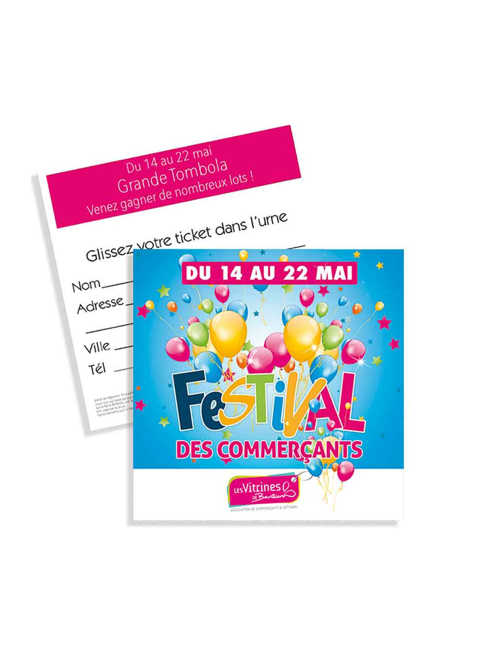 Tickets de tombola 10x10 Festival des commerçants