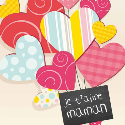 Bonne Fête Maman ballon coeur